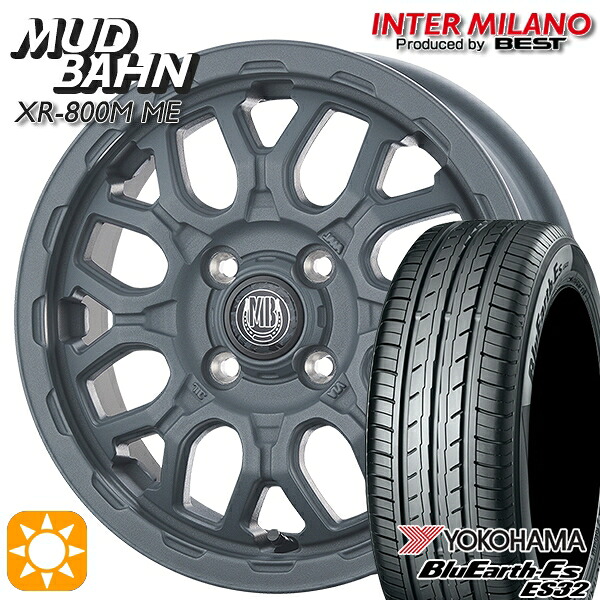 【取付対象】165/65R14 79S ヨコハマ ブルーアース ES32 インターミラノ マッドバーン XR-800M ME チッピンググレー（CGY）14インチ 4.5J 4H100 +45 サマータイヤホイールセット ｜トレッド新横浜師岡店