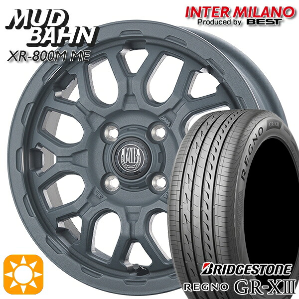 【取付対象】155/65R14 75H ブリヂストン レグノ GRX3 インターミラノ マッドバーン XR-800M ME チッピンググレー(CGY)14インチ 4.5J 4H100 +45 サマータイヤホイールセット |トレッド新横浜師岡店