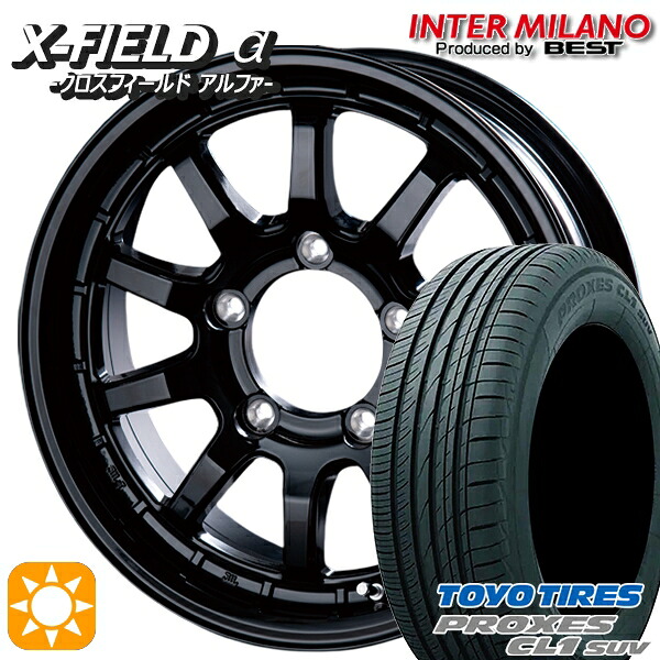 【取付対象】ジムニーJB23/64 175/80R16 91S トーヨー プロクセス CL1 SUV インターミラノ クロスフィールドアルファ ブラック 16インチ 5.5J 5H139.7 +20 サマータイヤホイールセット |トレッド新横浜師岡店