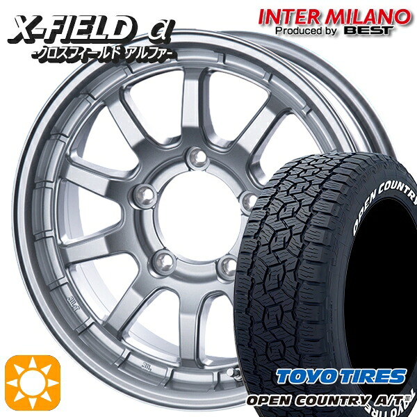 【取付対象】ジムニーJB23/64 175/80R16 91S トーヨー オープンカントリーA/T3 ホワイトレター インターミラノ クロスフィールドアルファ シルバー 16インチ 5.5J 5H139.7 +20 サマータイヤホイールセット ｜トレッド新横浜師岡店