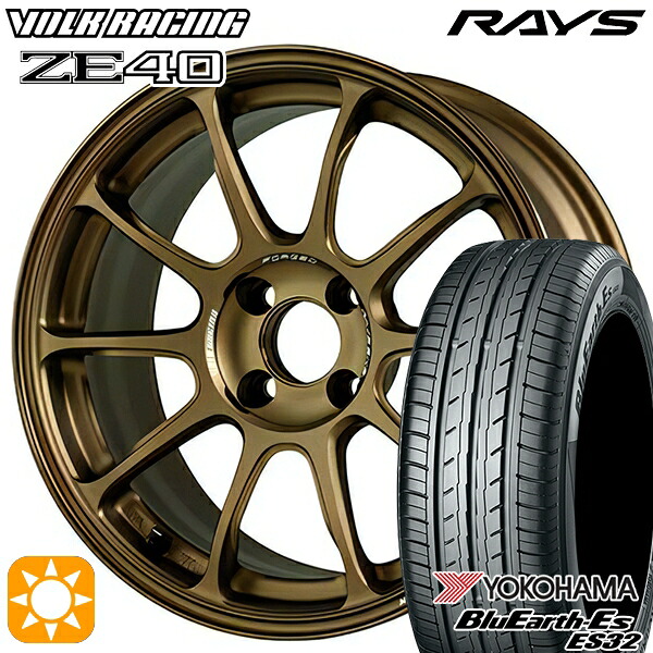【取付対象】185/55R16 83V ヨコハマ ブルーアース ES32 RAYS ボルクレーシング ZE40 BR 16インチ 7.0J 4H100 サマータイヤホイールセット