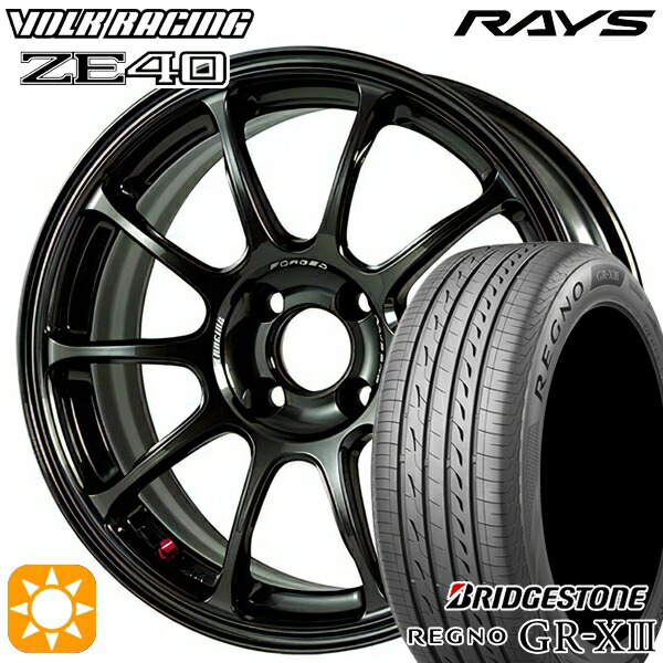 【取付対象】アクア ヤリス 195/50R16 84V ブリヂストン レグノ GR-X3 RAYS ボルクレーシング ZE40 MM 16インチ 7.0J 4H100 サマータイヤホイールセット