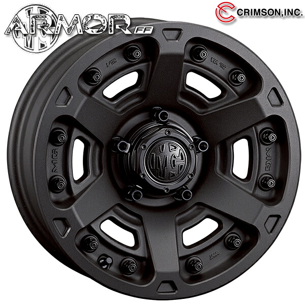 16インチ 5.5J 5H139.7 +20 CRIMSON クリムソン MGアーマー ショットガンブラック アルミホイール単品 1本 4本以上送料無料