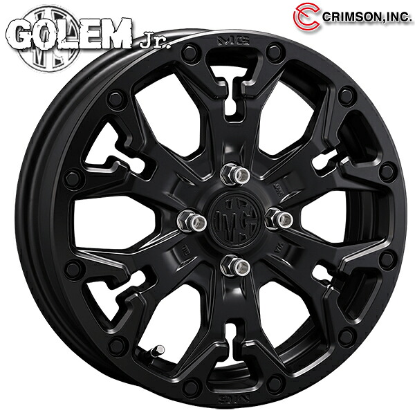 15インチ 4.5J 4H100 +43 CRIMSON クリムソン MG ゴーレムJr. マットブラック アルミホイール単品 4本（1台分）送料無料