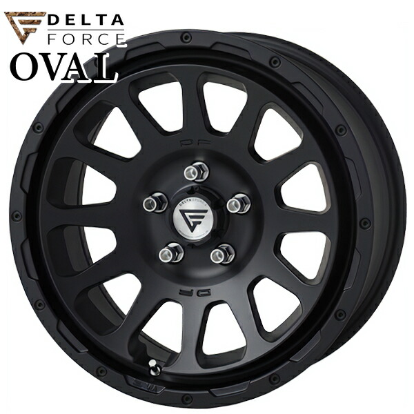 17インチ 8.0J 5H127 +40 デルタフォース オーバル マットブラック アルミホイール単品 1本 4本以上送料無料