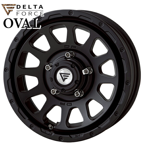 16インチ 5.5J 5H139.7 +20 デルタフォース オーバル マットブラック アルミホイール単品 1本 4本以上送料無料