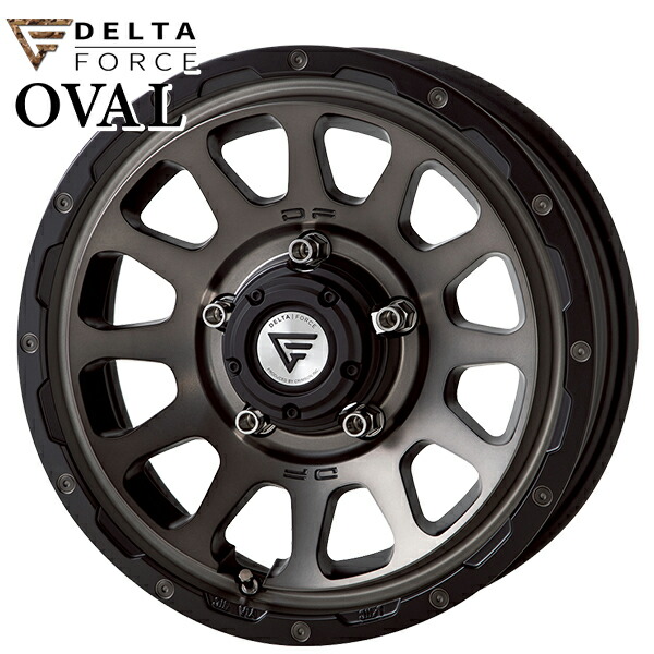 16インチ 6.0J 5H139.7 -5 デルタフォース オーバル マットスモークポリッシュ アルミホイール単品 1本 4本以上送料無料