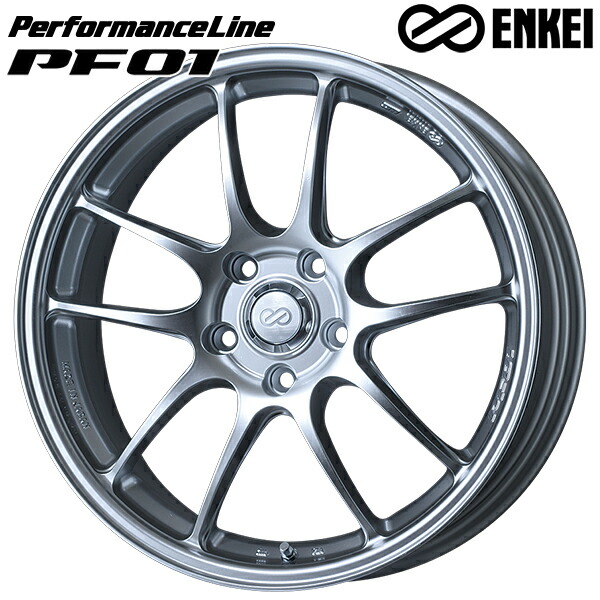 18インチ 7.0J 5H114.3 +53 ENKEI エンケイ パフォーマンスライン PF01 スパークルシルバー アルミホイール単品 4本(1台分)送料無料 |トレッド新横浜師岡店