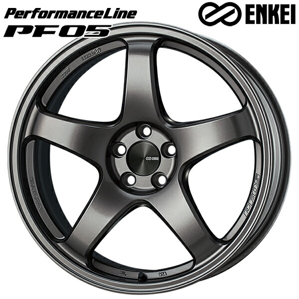 19インチ 7.5J 5H114.3 +48 ENKEI エンケイ パフォーマンスライン PF05 ダークシルバー アルミホイール単品 4本(1台分)送料無料 |トレッド新横浜師岡店