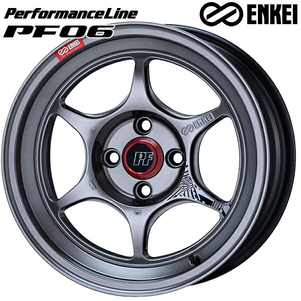 16インチ 6.5J 4H100 +45 ENKEI エンケイ パフォーマンスライン PF06 ハイパーシルバー アルミホイール単品 4本（1台分）送料無料 ｜トレッド新横浜師岡店