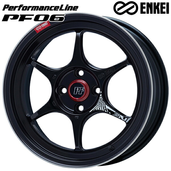 17インチ 8.5J 4H100 +30 ENKEI エンケイ パフォーマンスライン PF06 マシニングブラック アルミホイール単品 1本 4本以上送料無料