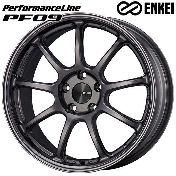 18インチ 8.0J 5H112 +50 ENKEI エンケイ パフォーマンスライン PF09 ダークシルバー アルミホイール単品 1本 4本以上送料無料 |トレッド新横浜師岡店