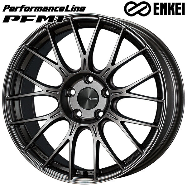 19インチ 7.5J 5H114.3 +48 ENKEI エンケイ パフォーマンスライン PFM1 ダークシルバー アルミホイール単品 4本(1台分)送料無料 |トレッド新横浜師岡店