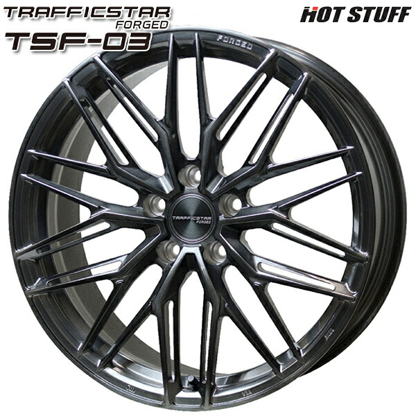 19インチ 8.0J 5H114.3 +42 HotStuff ホットスタッフ トラフィックスター フォージド TSF-03 ブラッシュド/ブラッククリア アルミホイール単品 1本 4本以上送料無料 42,471円