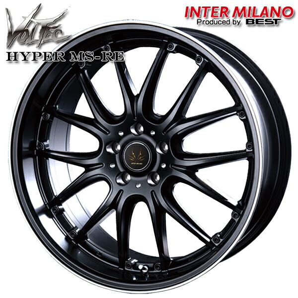 18インチ 8.0J 5H114.3 +42 インターミラノ ボルテック ユーロスポーツ ブラック/ポリッシュ アルミホイール単品 1本 4本以上送料無料
