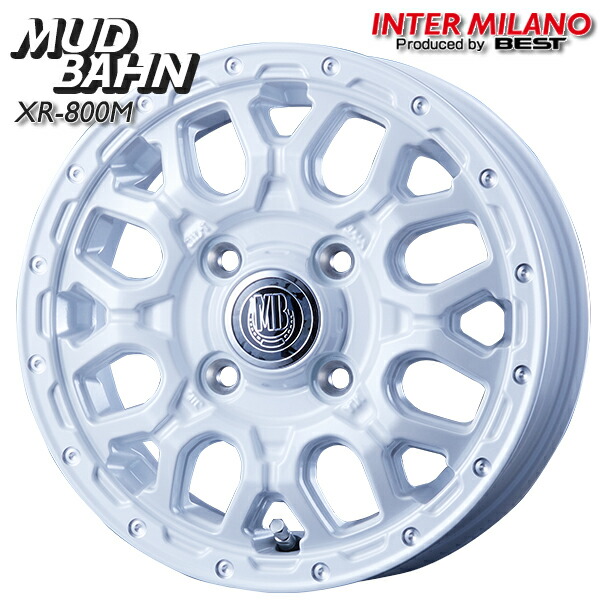 インターミラノ マッドバーン XR-800M サイズ：12インチ 4.0J HOLE/PCD：4H 100 インセット：42 カラー：ピュアホワイト/ピアスポリッシュ（PWH/PP） アルミホイール単品 1本 4本以上送料無料 ※※個人宅への配送不可※※ 10,245円
