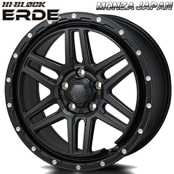 16インチ 7J 5H114.3 +35 MONZA モンツァ ハイブロック エルデ サテンブラックミーリング アルミホイール単品 4本（1台分） 送料無料