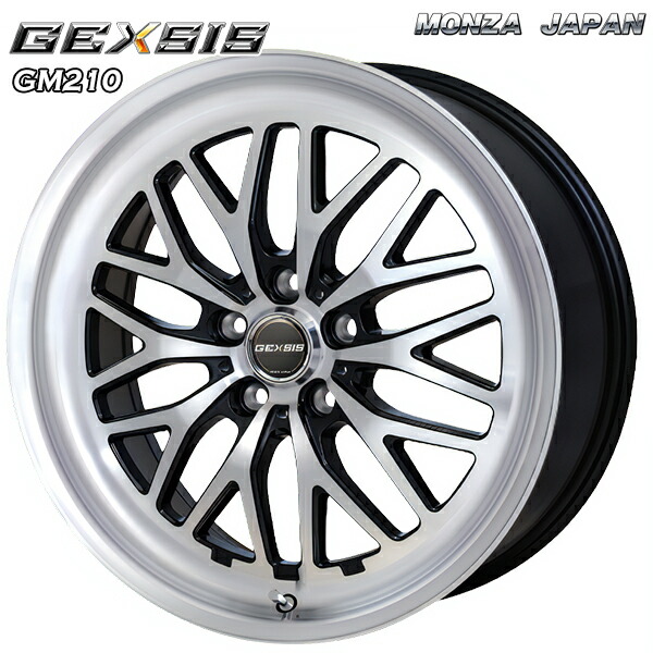 22インチ 9.0J 5H114.3 +38 MONZA ジェクシス GM210 パールブラックポリッシュ アルミホイール単品 4本（1台分） 送料無料