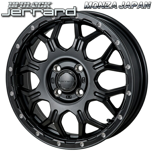16インチ 6.0J 4H100 +41 MONZA モンツァ ハイブロック ジェラード サテンブラック/ミーリング アルミホイール単品 1本 4本以上送料無料