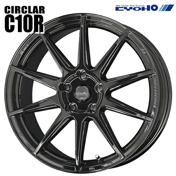 18インチ 8.0J 5H114.3 +45 KYOHO 共豊 サーキュラー C10R グロスブラック アルミホイール単品 1本 4本以上送料無料