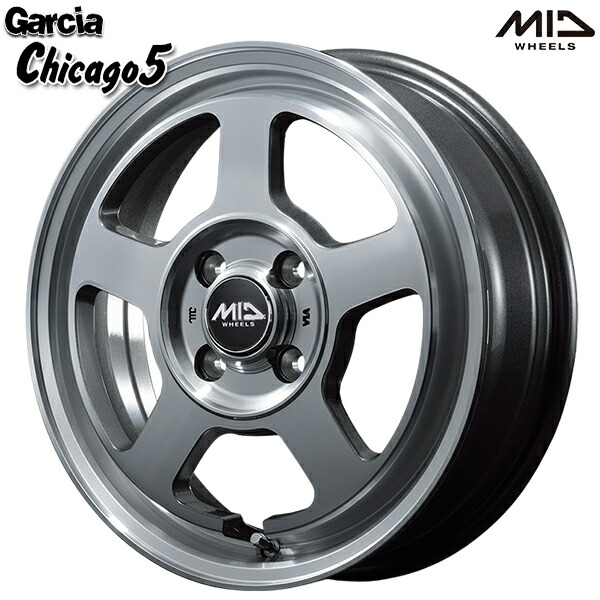 楽天市場】15インチ 4.5J 4H100 +45 MID Garcia Dallas6 ガルシア