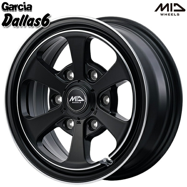 楽天市場】15インチ 4.5J 4H100 +45 MID Garcia Dallas6 ガルシア
