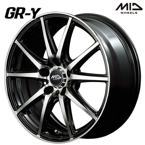 17インチ 7.0J 5H114.3 +48 MID ファイナルスピード GR-Γ ブラックポリッシュ アルミホイール単品 4本（1台分） 送料無料