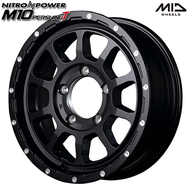 16インチ 5.5J 5H139.7 +20 MID ナイトロパワー M10パーシングJ セミグロスブラック/マシニング アルミホイール単品 1本 4本以上送料無料 ｜トレッド新横浜師岡店