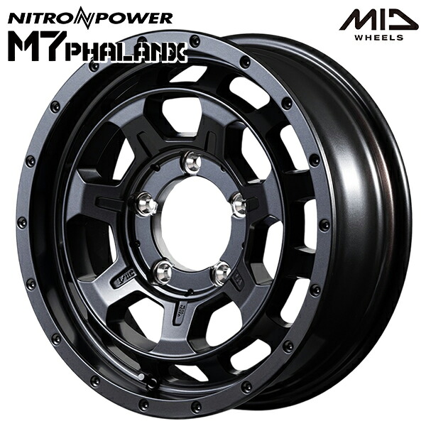 ナイトロパワー M7ファランクス サイズ：16インチ 5.5J HOLE/PCD：5H 139.7 インセット：20 カラー：バレルブラック（BBK） アルミホイール単品 4本（1台分）送料無料