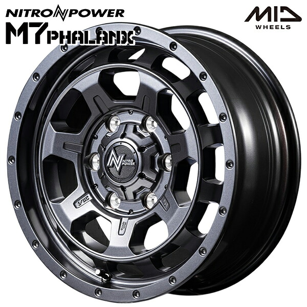 ナイトロパワー M7ファランクス サイズ:17インチ 6.5J HOLE/PCD:6H 139.7 インセット:38 カラー:バレルブラック(BBK) アルミホイール単品 4本(1台分)送料無料 |トレッド新横浜師岡店