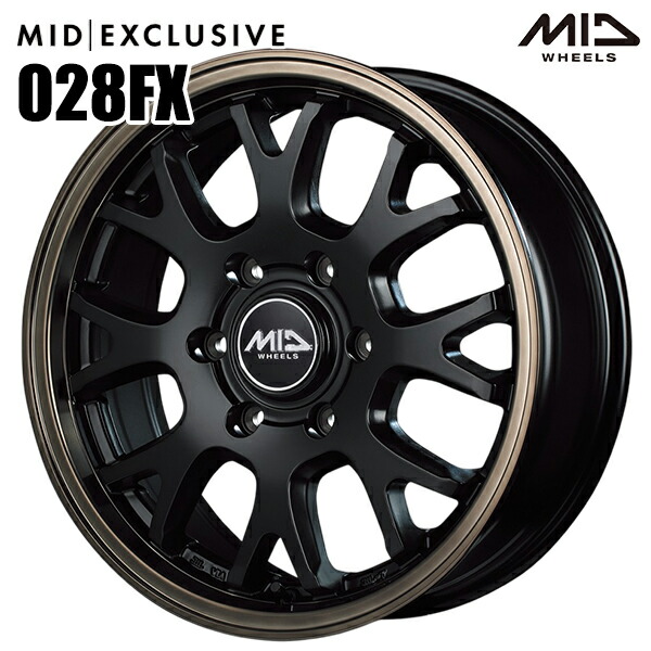 17インチ 8.0J 6H139.7 +20 MID EXCLUSIVE 028FX セミグロスブラック/リムポリッシュ/ブロンズクリア アルミホイール単品 1本 4本以上送料無料