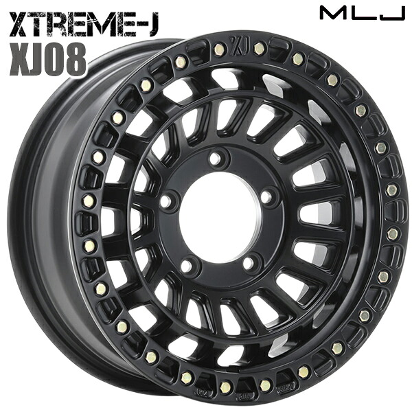 【16インチ 5.5J 5H139.7 +20】MLJ エクストリームJ XJ08 サテンブラック アルミホイール単品 4本（1台分）送料無料｜トレッド新横浜師岡店