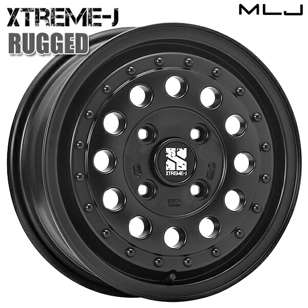 14インチ 5.0J 4H100 +35 MLJ エクストリーム-J ラギッド サテンブラック アルミホイール単品 1本 4本以上送料無料