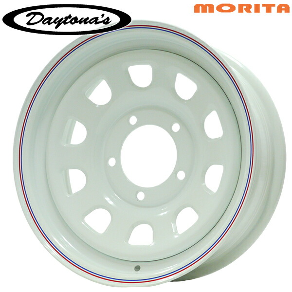 MRT デイトナズ G2 サイズ:16インチ 5.5J HOLE/PCD:5H 139.7 インセット:22 カラー:ホワイト(レッド/ブルーライン) スチールホイール単品 4本(1台分)送料無料 |トレッド新横浜師岡店