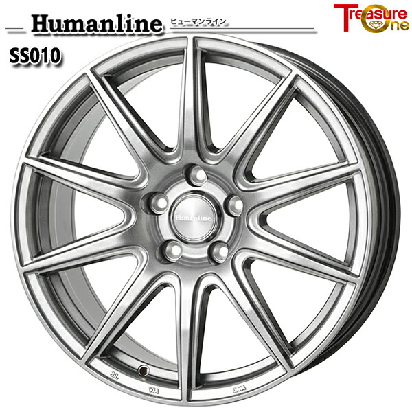 17インチ 7.0J 5H114.3 +38 トレジャーワン ヒューマンライン SS010 ダークグレー アルミホイール単品 4本(1台分)送料無料 |トレッド新横浜師岡店