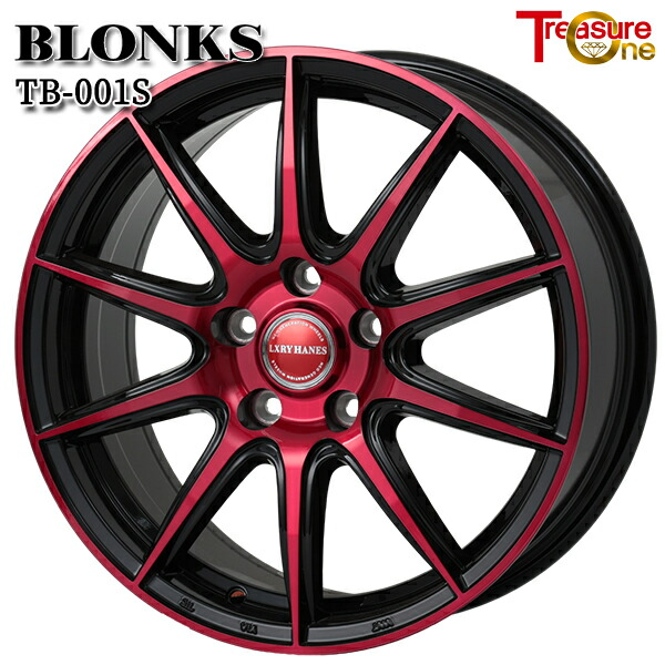 18インチ 7.0J 5H114.3 +48 トレジャーワン ブロンクス TB001S ブラックポリッシュ/レッドクリア アルミホイール単品 4本(1台分)送料無料 |トレッド新横浜師岡店