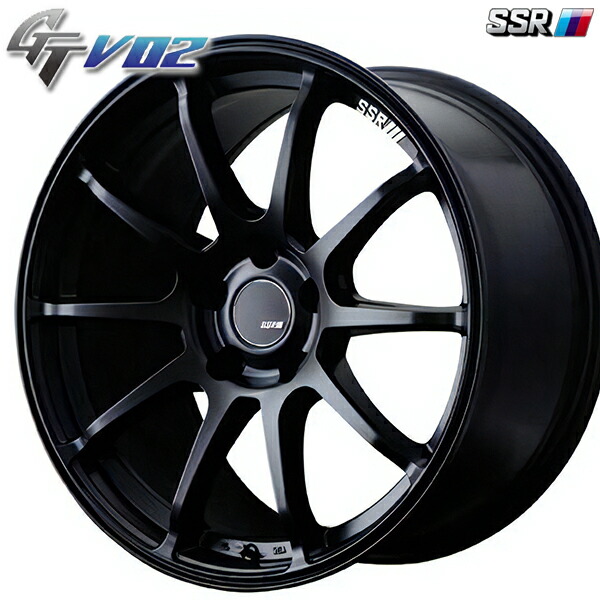 17インチ 7.0J 5H114.3 +50 SSR GTV02 フラットブラック アルミホイール単品 4本（1台分）送料無料