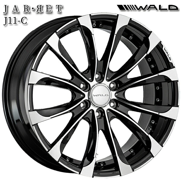22インチ 10.0J 6H139.7 +55 WALD ヴァルド ジャレット J11C ブラックポリッシュ アルミホイール単品 1本 4本以上送料無料