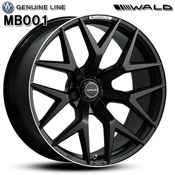 24インチ 10.0J 5H112 +20 WALD ヴァルド ジェニュインライン MB001 マットブラック/ポリッシュ アルミホイール単品 4本(1台分)送料無料 |トレッド新横浜師岡店