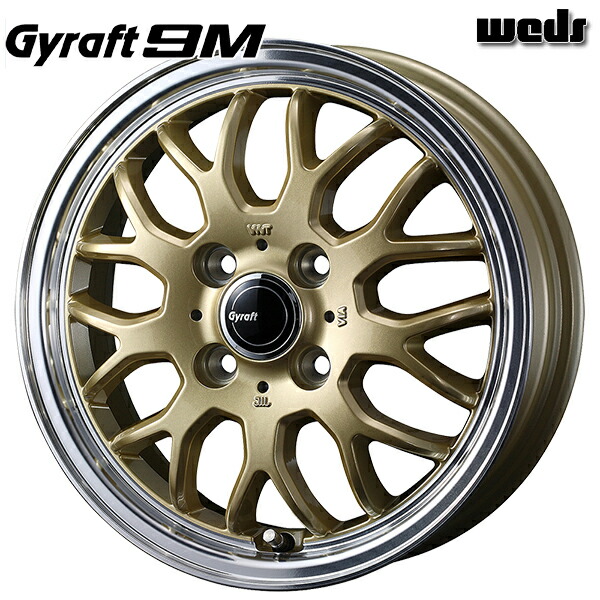15インチ 5.5J 4H100 +42 Weds ウェッズ グラフト 9M ゴールド/リムポリッシュ アルミホイール単品 1本 4本以上送料無料 ｜トレッド新横浜師岡店 13,483円
