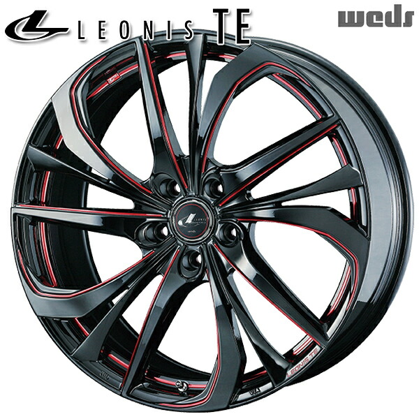 19インチ 8.0J 5H114.3 +35 Weds レオニス TE BK/SC （RED) （ブラック/SCマシニング レッド） アルミホイール単品 4本（1台分） 送料無料 ｜トレッド新横浜師岡店