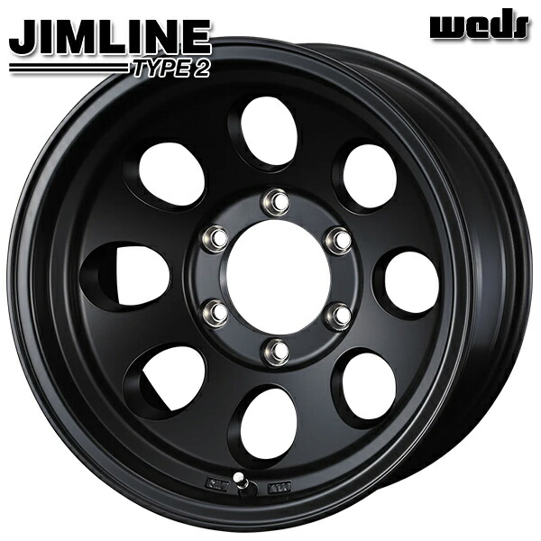 16インチ 8.0J 6H139.7 +28 Weds ウェッズ ジムライン タイプ2 マットブラック アルミホイール単品 1本 4本以上送料無料 個人宅発送不可
