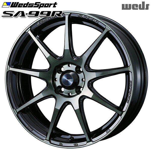 17インチ 6.5J 4H100 +50 Weds ウェッズスポーツ SA99R WBC（ウォースブラッククリアー） アルミホイール単品 4本（1台分） 送料無料