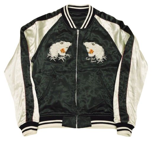 ▲★【中古】 THE FLAT HEAD リバーシブル スーベニアジャケット サイズ38 Lot.SV-62 グリーン スカジャン フラットヘッド