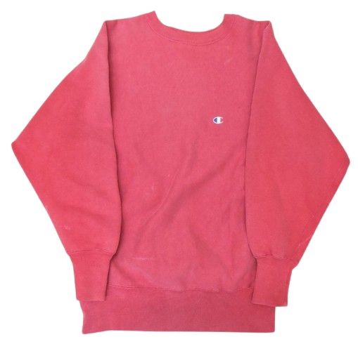 ▲★【中古】90s はやりっ児 リバースウィーブ 長袖 汗水 大きさL サクラ色 USA製 Champion