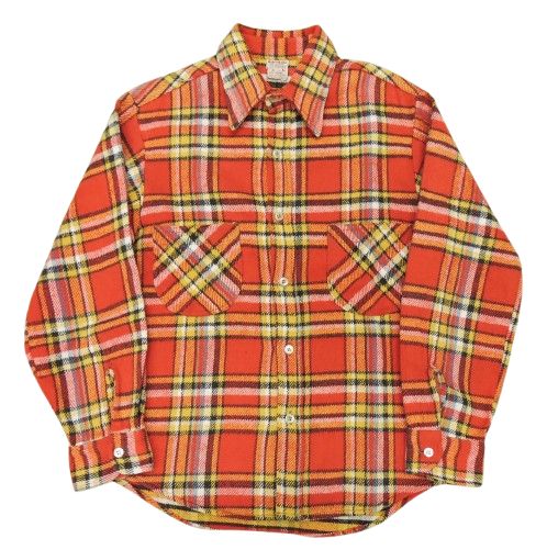▲★【中古】 70s ビッグマック ヘビーネルチェックシャツ サイズL レッド系 ポルトガル製 BIGMAC