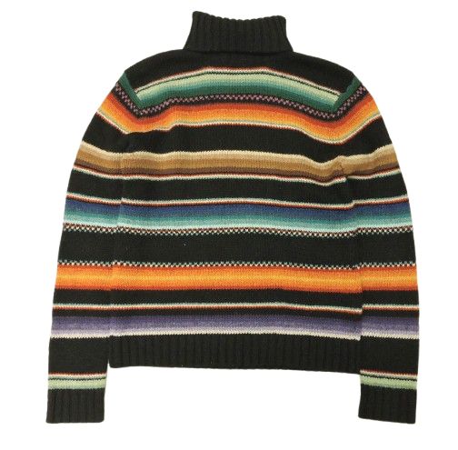 ▲【中古】 RALPH LAUREN ネイティブ タートルネック ニット サイズM ブラック ラルフローレン