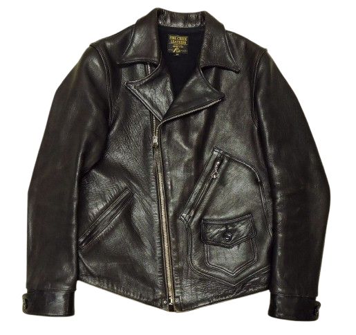 ▲★【中古】FINE CREEK LEATHERS グラハム D隠し ホースハイド なめし革上衣 大きさ38 黒いこと ファインクリークレザーズ