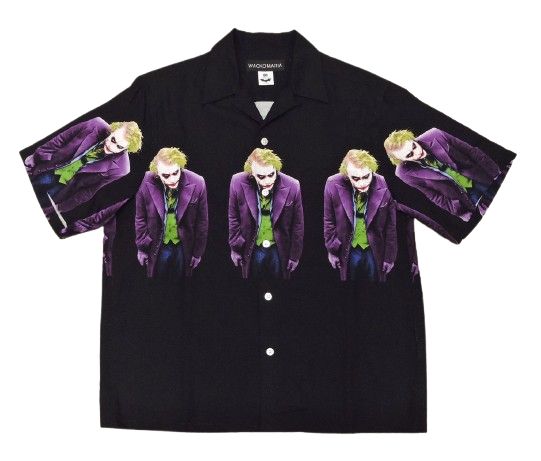 ▲★【中古】 25ss青写真 WACKO MARIA ザ うす暗いナイト爵 トリロジー ハワイアンプルオーバー 戯け者 大きさM 黒いこと ワコマリア