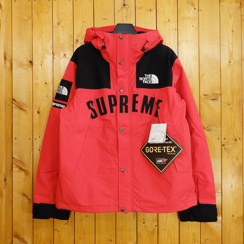 supreme the north face arc logo mountain parka red